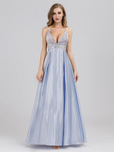 Ever Pretty  A-line V-neck Beaded Floor Length Evening Dress