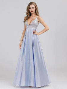 Ever Pretty  A-line V-neck Beaded Floor Length Evening Dress