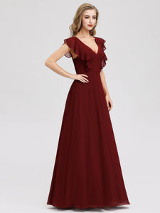 A-line V-Neck Sleeveless Wedding Party Bridesmaid Dresses