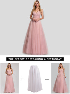 A-Line V-Neck Sleeveless Floor Length Bridesmaid Dresses