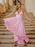 A-Line Satin Floor-Length Dress