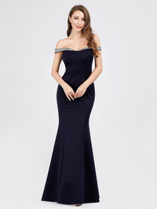 Off Shoulder Bodycon Mermaid Dress Maxi Evening Dress