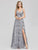 V-Neck Sequin Dress Side Split Floor Length Evening Dresses