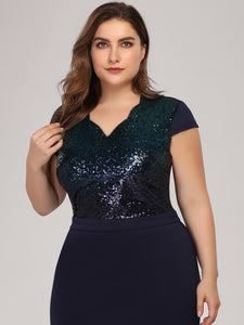 V-Neck Sequin Dress Evening Party Mermaid Dresses