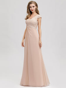 A-Line V-Neck C Sleeve Bridesmaid Dresses