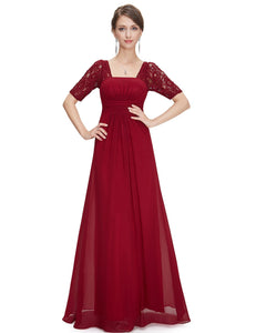 Deep V-neck Shoulders Long Evening Dress