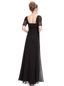 Deep V-neck Shoulders Long Evening Dress