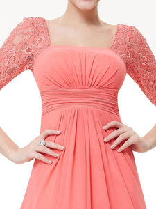 Deep V-neck Shoulders Long Evening Dress