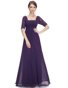 Deep V-neck Shoulders Long Evening Dress