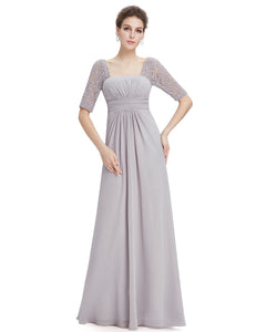 Deep V-neck Shoulders Long Evening Dress