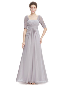 Deep V-neck Shoulders Long Evening Dress