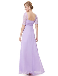 Deep V-neck Shoulders Long Evening Dress