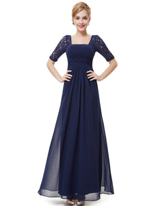 Deep V-neck Shoulders Long Evening Dress