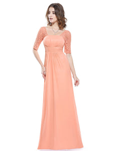 Deep V-neck Shoulders Long Evening Dress