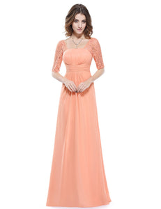 Deep V-neck Shoulders Long Evening Dress