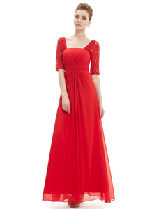 Deep V-neck Shoulders Long Evening Dress