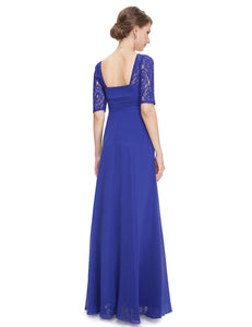 Deep V-neck Shoulders Long Evening Dress