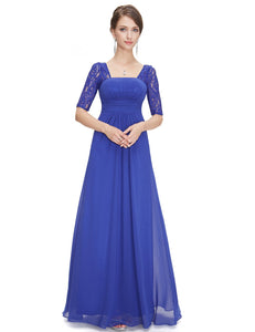 Deep V-neck Shoulders Long Evening Dress