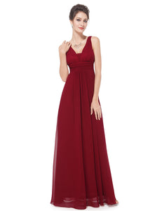 Deep V-neck Maxi Woman Evening Dress