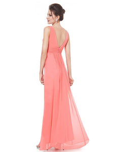 Deep V-neck Maxi Woman Evening Dress