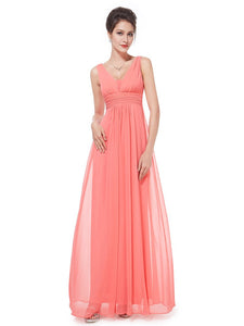 Deep V-neck Maxi Woman Evening Dress