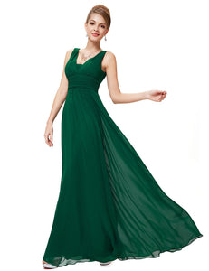 Deep V-neck Maxi Woman Evening Dress