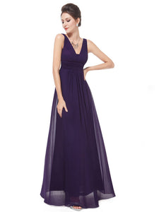 Deep V-neck Maxi Woman Evening Dress