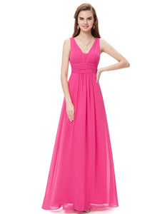 Deep V-neck Maxi Woman Evening Dress