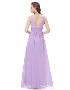 Deep V-neck Maxi Woman Evening Dress