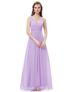 Deep V-neck Maxi Woman Evening Dress