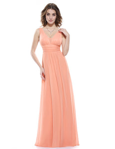 Deep V-neck Maxi Woman Evening Dress