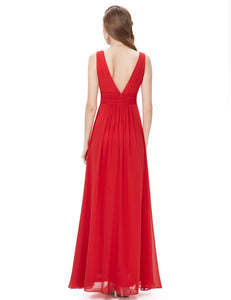 Deep V-neck Maxi Woman Evening Dress