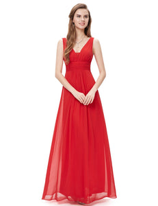 Deep V-neck Maxi Woman Evening Dress