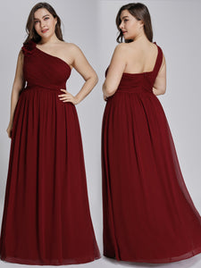 One Shoulder Floral Padded Bridesmaid Evening Dress