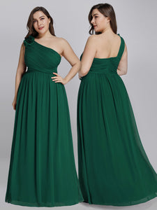 One Shoulder Floral Padded Bridesmaid Evening Dress