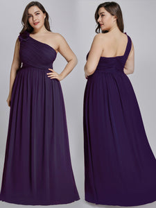 One Shoulder Floral Padded Bridesmaid Evening Dress