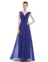 V-neck Empire Waist Sleeveless Evening Dress