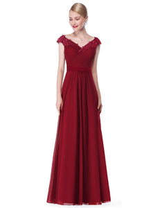 V-neck Long Party Evening Formal Dress