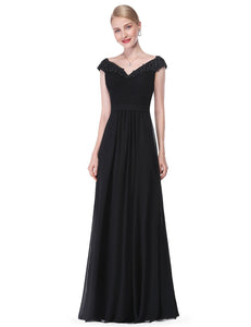 V-neck Long Party Evening Formal Dress