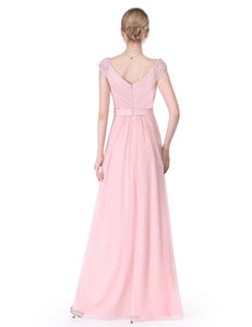 V-neck Long Party Evening Formal Dress