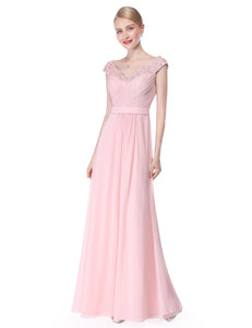 V-neck Long Party Evening Formal Dress