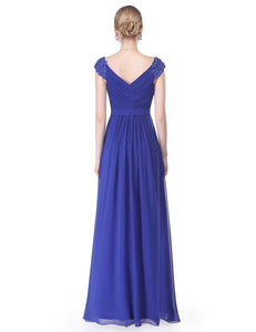 V-neck Long Party Evening Formal Dress