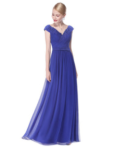 V-neck Long Party Evening Formal Dress