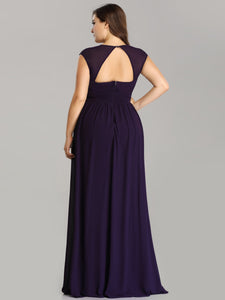 V-Neck Open Back Empire Waist Evening Dresses