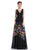 V-neck Sleeveless Long Party Printed Dress F