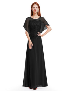 C Sleeve Long Evening Dress