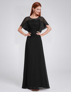 C Sleeve Long Evening Dress