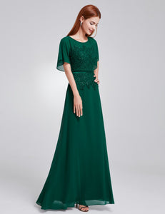 C Sleeve Long Evening Dress