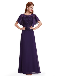 C Sleeve Long Evening Dress