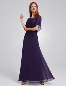 C Sleeve Long Evening Dress